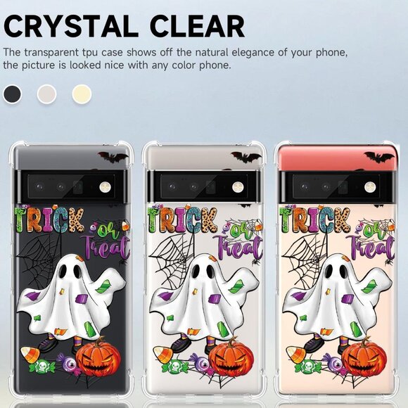 iphone 13 Mini phone Case Halloween Ghost Transparent Clear Shockproof Case - Picture 5 of 12